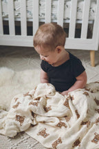 Soft Snuggles Muslin Swaddle - Teddy Bear