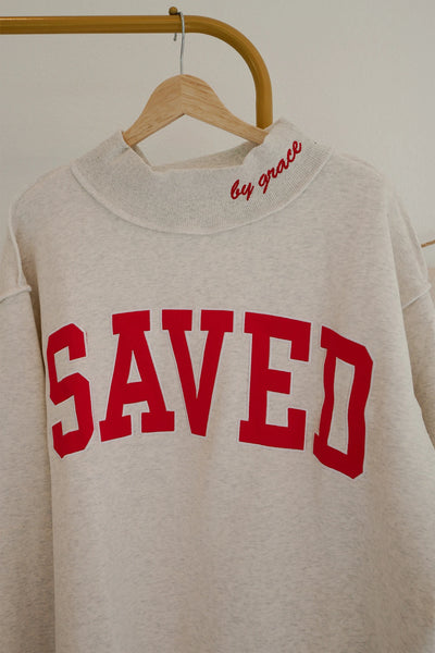 PREORDER Saved By Grace Mock Neck Sweatshirt
