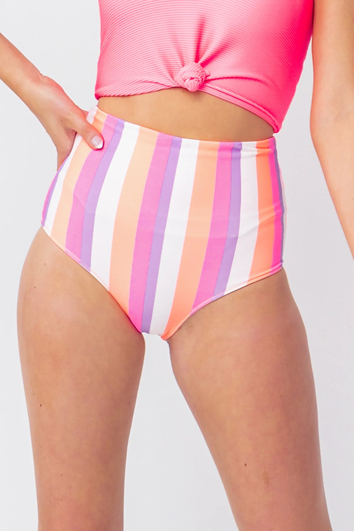Dreamsicle Stripe Swim Set - SIZE MEDIUM