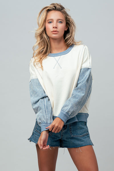 Dylan Mixed Knit Top