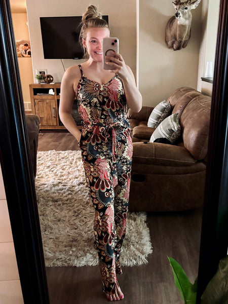 Feather & Flair Jumpsuit - SIZE SMALL