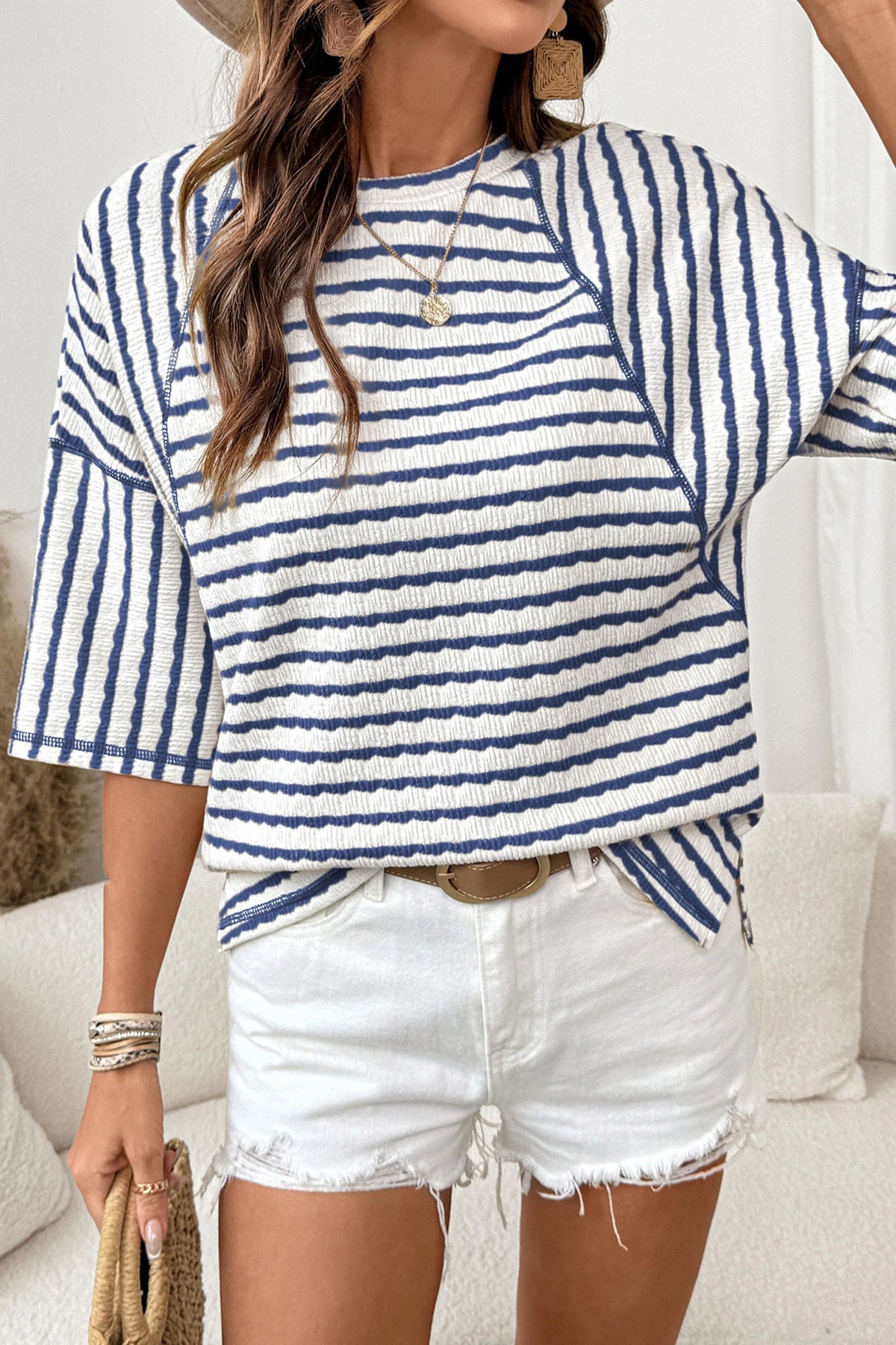 Mabel Textured Stripe Tee