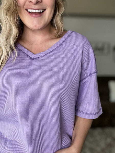 Lena Knit V-Neck Top - SIZE MEDIUM