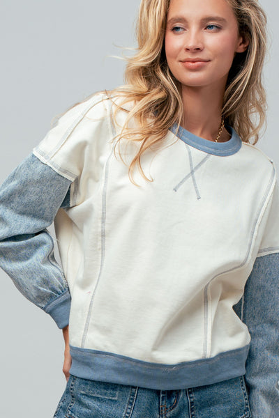 Dylan Mixed Knit Top