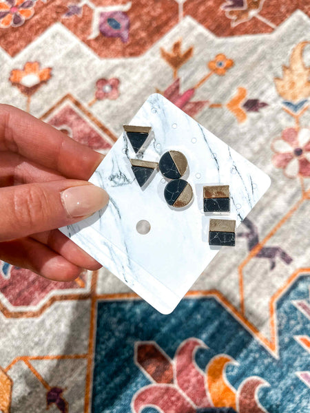 Midnight Marble Stud Trio