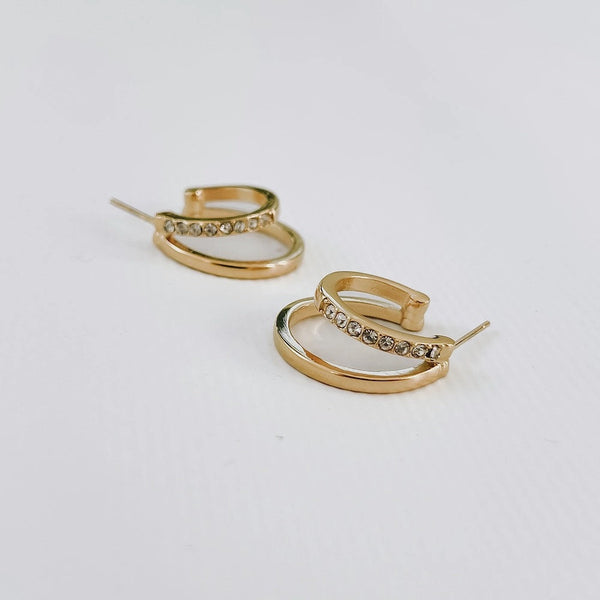 Stole the Show Crystal Double Hoop Earring