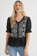 Marciella Eyelet Lace Top