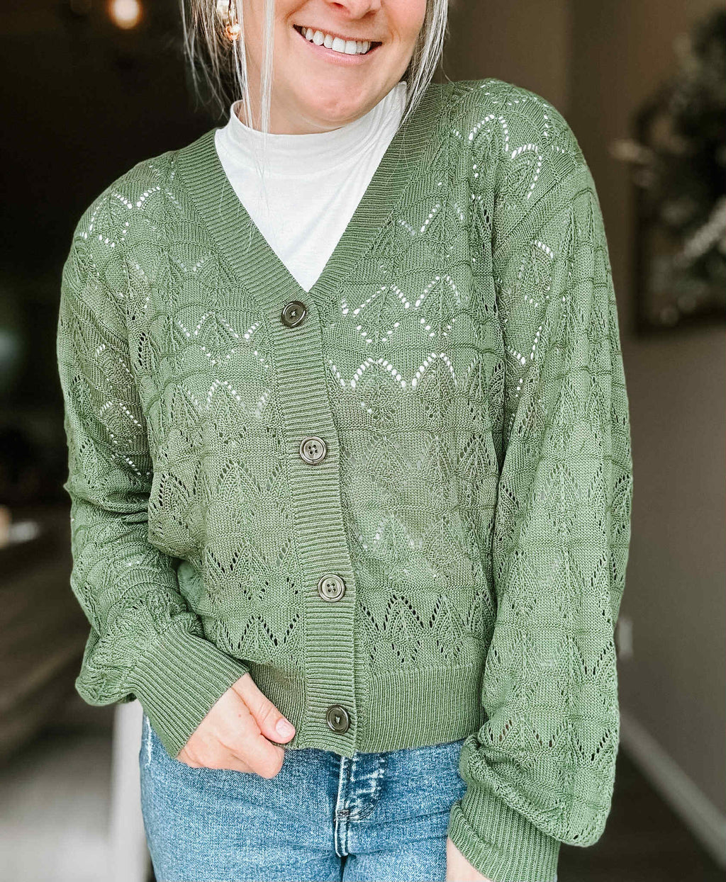 Langley Crochet Cardigan - SIZE MEDIUM