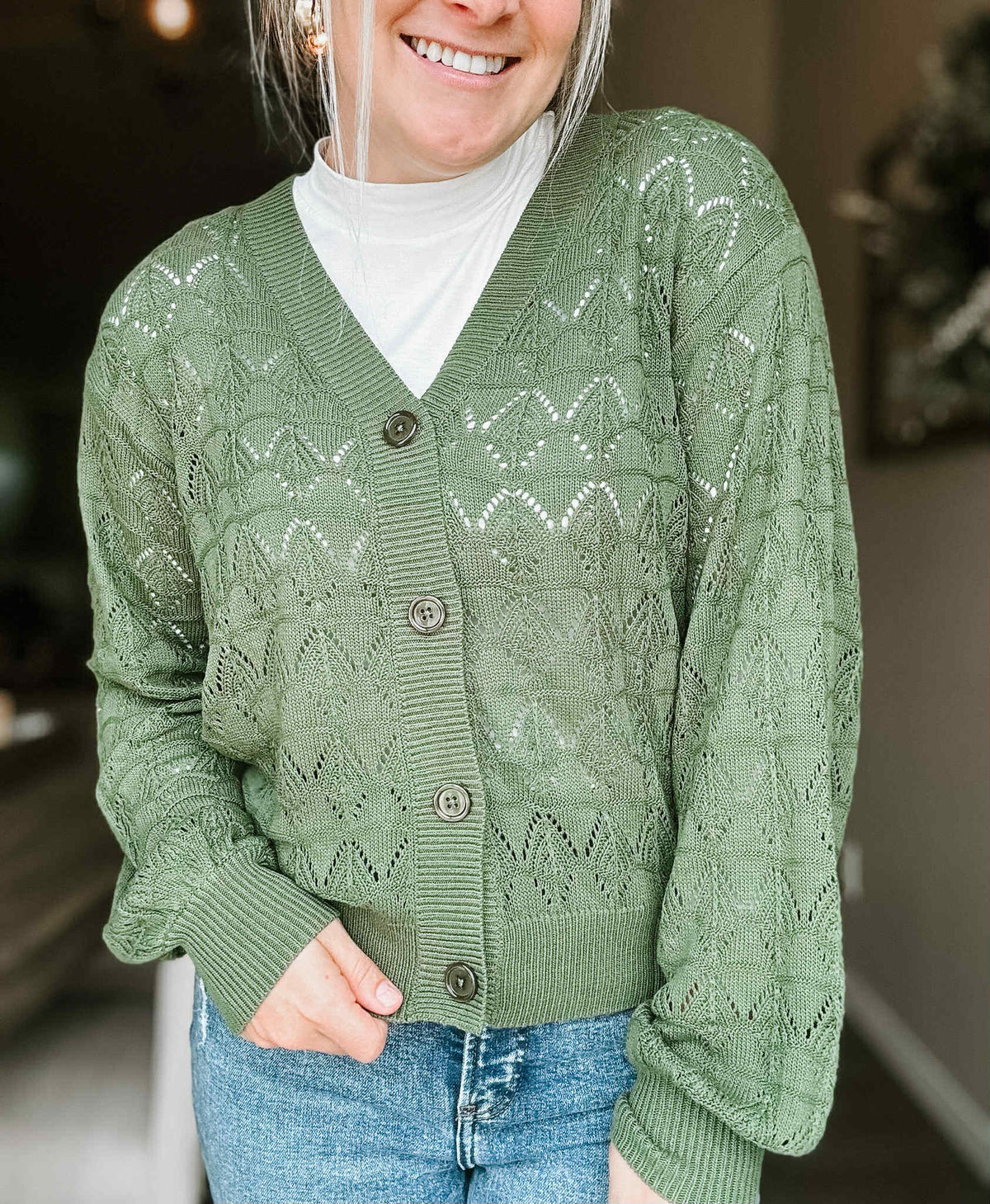 Langley Crochet Cardigan - SIZE MEDIUM