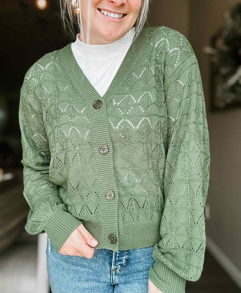 Langley Crochet Cardigan - SIZE MEDIUM