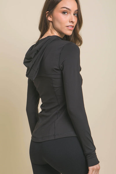 Kaela Activewear Zip Jacket - Black - SIZE SMALL
