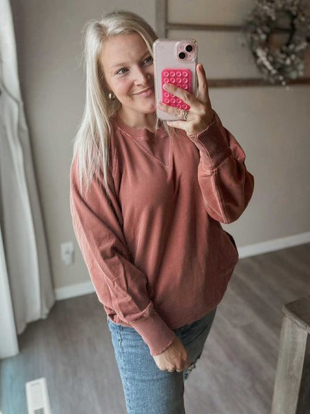 Shea Crewneck Sweatshirt - Rust
