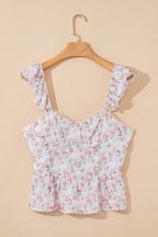 Sicily Floral Peplum Tank - SIZE MEDIUM