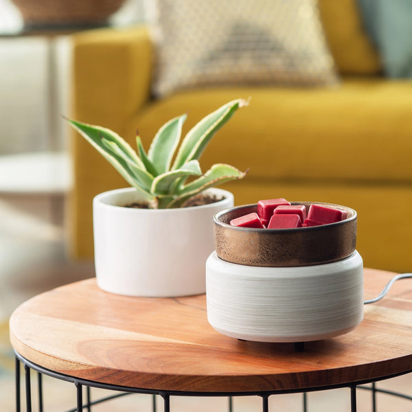 2-In-1 Candle Warmer - White/Bronze