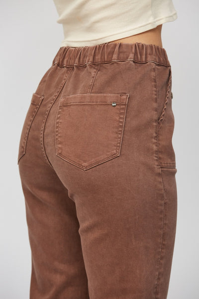 Marrah Cropped Denim Jogger - Cocoa