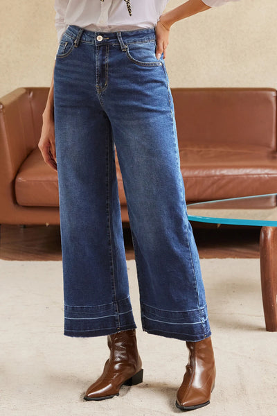 Sterling Raw Hem Cropped Denim - SIZE 8
