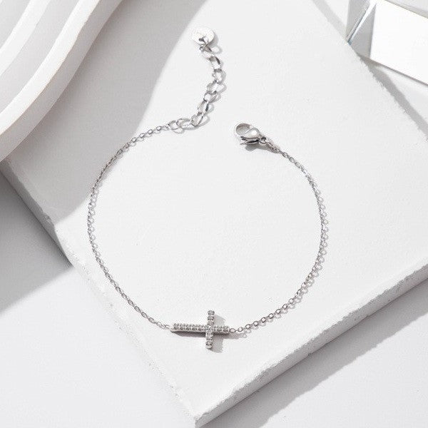 Mercy Cross Bracelet - Silver