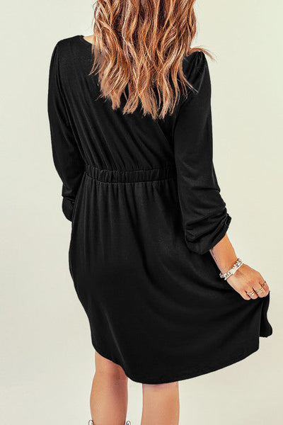 Saffron Long Sleeve Dress - Black - SIZE MEDIUM