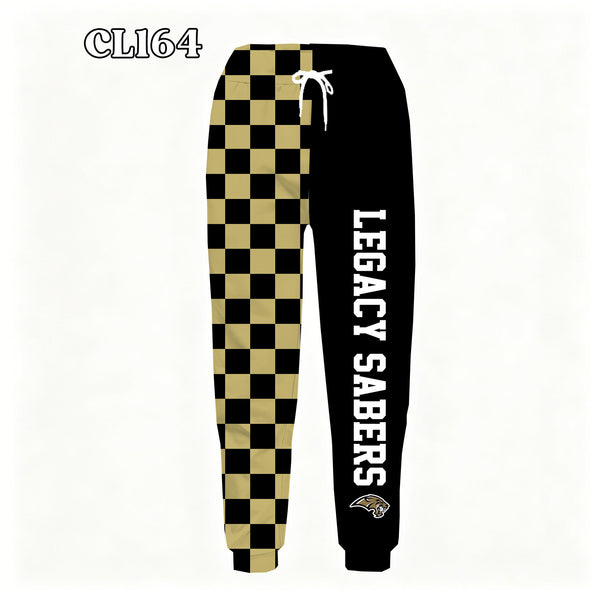 PREORDER Spiritwear Checkered Split Leg Bottom - LEGACY SABERS