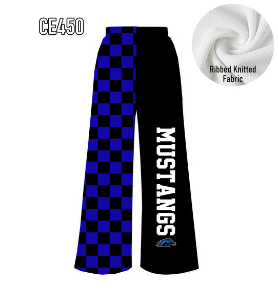 PREORDER Spiritwear Checkered Split Leg Bottom - MUSTANGS