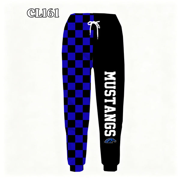 PREORDER Spiritwear Checkered Split Leg Bottom - MUSTANGS