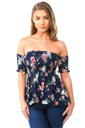 Dayna Smocked Peplum Blouse - SIZE SMALL