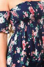 Dayna Smocked Peplum Blouse - SIZE SMALL