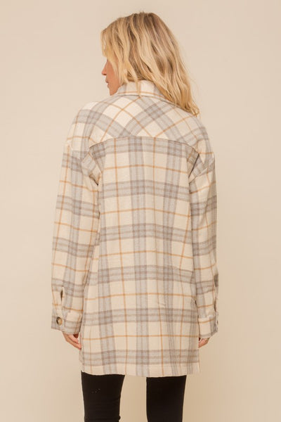 Orielle Plaid Mid Length Shacket - SIZE SMALL