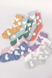 Cozy Heart Socks - Pink
