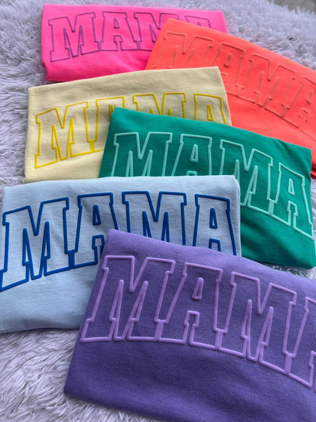 Rainbow Puff Mama Tee Comfort Colors