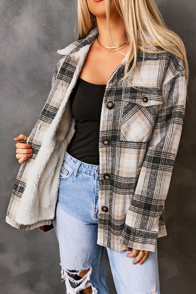 Soma Plaid Fleece Lined Shacket - SIZE SMALL