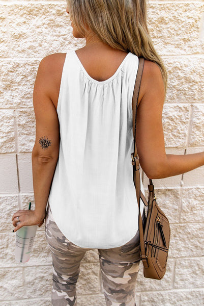 Haleigh Hollow Out Tank - White