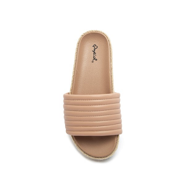 Abby Slide Sandals - Blush/Beige - SIZE 7