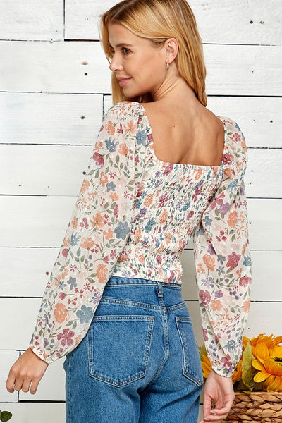 Amara Ruched Floral Blouse