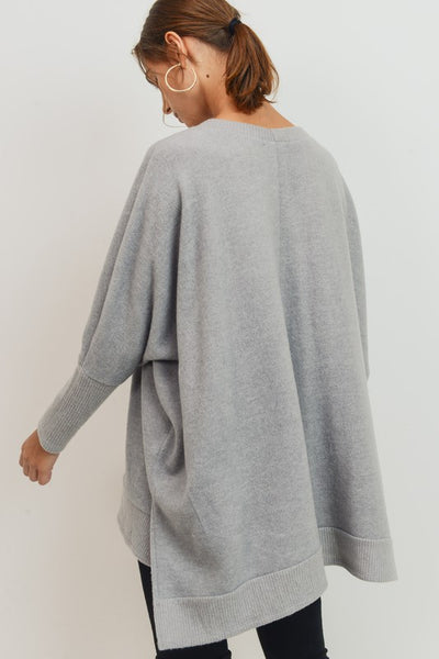 Amaya Brushed Knit Sweater - Grey