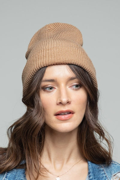 Araya Slouchy Knit Beanie - Brown