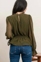 Beau Balloon Sleeve Top - SIZE SMALL