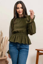 Beau Balloon Sleeve Top - SIZE SMALL