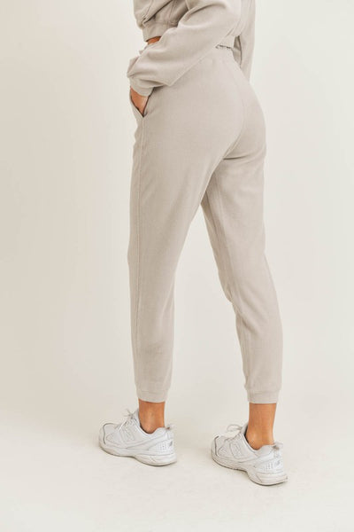 Belle Ribbed Joggers - Natural