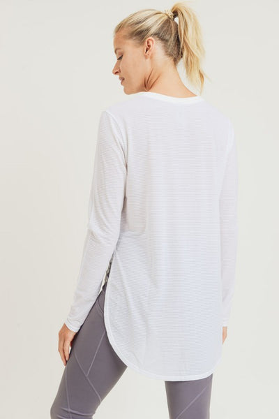 Dianna Long Sleeve Flow Top - White - SIZE SMALL