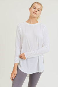 Dianna Long Sleeve Flow Top - White