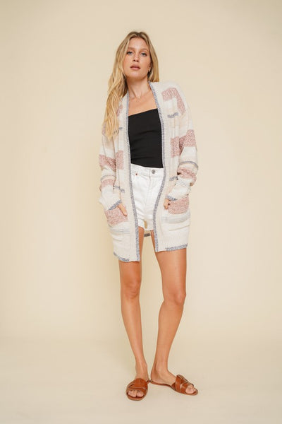 Eliana Cozy Striped Cardigan