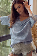 Elliot Vintage Washed V Neck - Denim