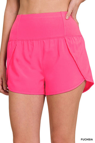 Jaylin High Waist Shorts - Fuchsia - SIZE XL