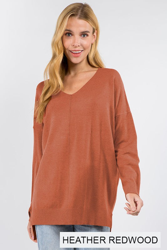 Karsyn Favorite Sweater - Heather Redwood