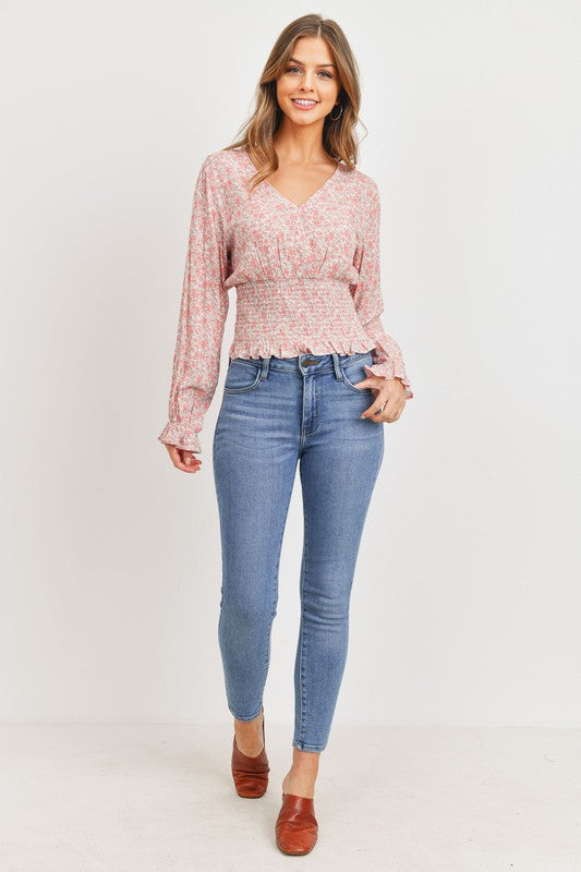 Leila Smocked Floral Top