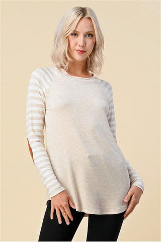 Leida Striped Long Sleeve - Oatmeal