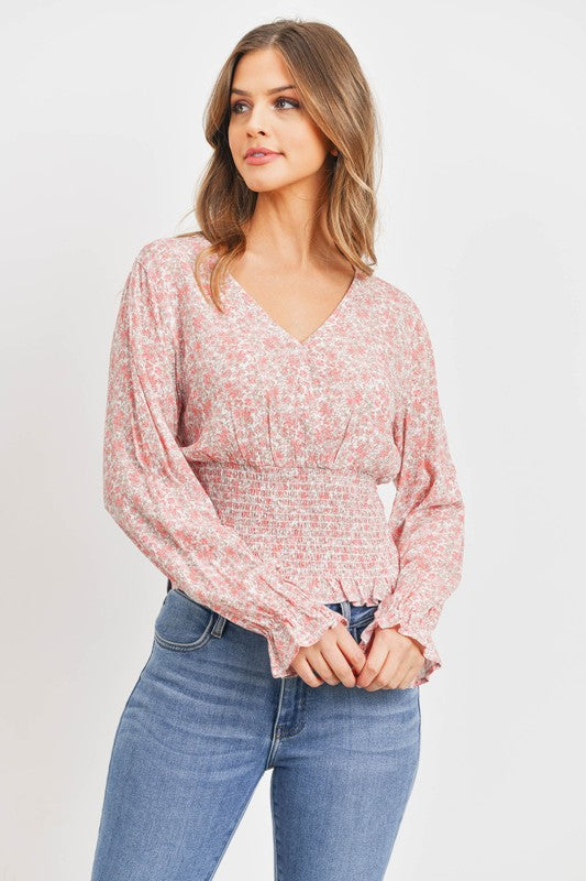 Leila Smocked Floral Top