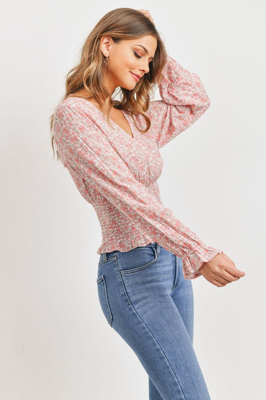 Leila Smocked Floral Top