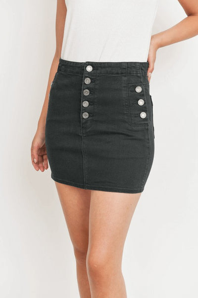Liz Black Denim Skirt